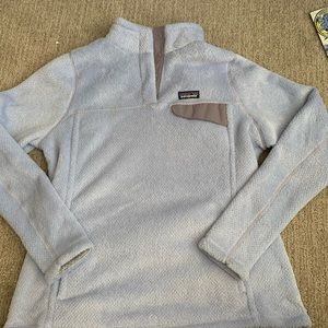 Womens quarter-button fleece pullover -light blue